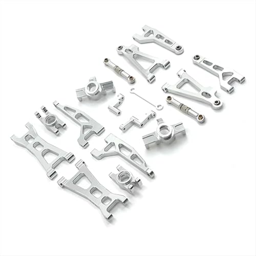 QOAKSDY RC Teile Für Mjx Für Hyper Für Go 16207 16208 16209 16210 H16 Upgrade-Teile, Gefährdete Teile, Set, RC-Auto, Zubehör Aus Aluminiumlegierung(Silver) von QOAKSDY