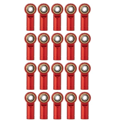 QOAKSDY RC Teile Für RC Crawler Auto Boot Flugzeug Teile Zubehör 20Pcs M3 Metall Ball End Link Spurstangenkopf Kugelgelenk(Red) von QOAKSDY