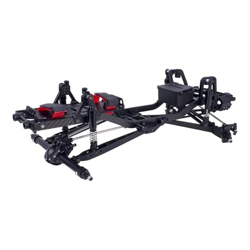 QOAKSDY RC Teile Für SCX10 II III Für Pro Für Capra Für TRX4 Für Twin Für I-Beam 2WD Upgrade DIY Teile Für Chassis Kit 1/10 RC Crawler Auto(Black) von QOAKSDY