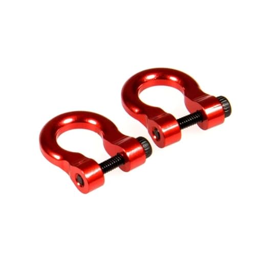 QOAKSDY RC Teile Für TRX4 Für TRX6 Für Axial Für SCX10 D90 Metall Anhänger Tow Haken Schäkel Rettung Für 1/10 RC Crawler Auto Zubehör(Red) von QOAKSDY
