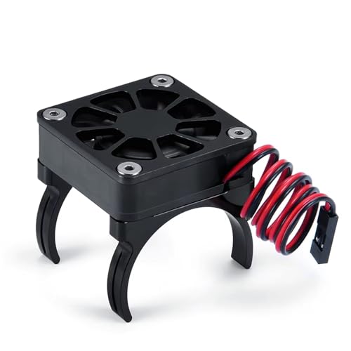 QOAKSDY RC Teile Für TRX4 Upgrade-Teilen 1/10 RC Crawler Car Motor Kühlerabdeckung Lüftermotor Kühlkörper Temperaturregelung(Black) von QOAKSDY