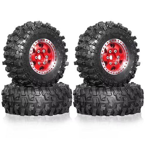 QOAKSDY RC Teile Für TRX4M Für SCX24 AX24 Für FCX24 1/18 1/24 RC Crawler Auto-Tuning-Teile 4-TLG. 51 Mm 1,0 Zoll Metall-Beadlock-Rad-Reifen-Set von QOAKSDY