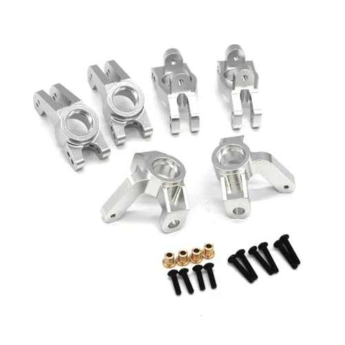 QOAKSDY RC Teile Für VKAR Für Bison 4WD 1/10 Fernbedienung Auto Metall Upgrade Fitting Lenkung Tasse Hinten Transponieren C Für Sitz(Silver) von QOAKSDY
