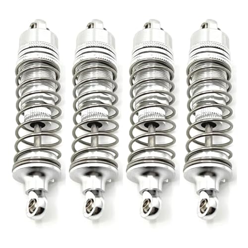 QOAKSDY RC Teile Für WLtoys 104016 104018 1/10 RC-Autoteilen, Metall-Upgrade Und -Modifikation, Hydraulisch Außen Für Federstoßdämpfer(Silver) von QOAKSDY