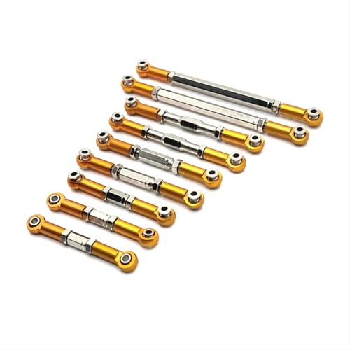 QOAKSDY RC Teile Für WLtoys 12429 1/12 RC Auto-Ersatzteilen, Metall-Upgrade, Zugstange, Lenkzugstange(Yellow) von QOAKSDY