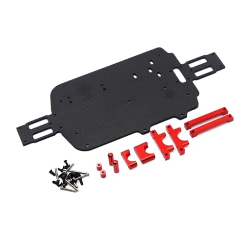 QOAKSDY RC Teile Für WLtoys 184011 A949 A959 A969 A979 K929 1/18 RC Autoteile Zubehör Metall Upgrade Retrofit Bodenplatte(Red) von QOAKSDY