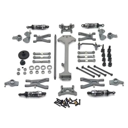QOAKSDY RC Teile Für WLtoys A959 A949 A969 A979 K929 Metall-Upgrade Für Schwingarm-Lenkbechergestänge-Stoßdämpfer-Kit 1/18 RC-Autoteile(Gray) von QOAKSDY