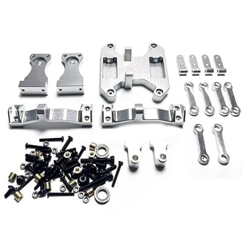 QOAKSDY RC Teile Für WPL B16 B36 1/16 rc Cars Upgrade-Teile Modifiziertes Zubehör Metallbalance Für Chassis Board Wippe Kit(Silver) von QOAKSDY