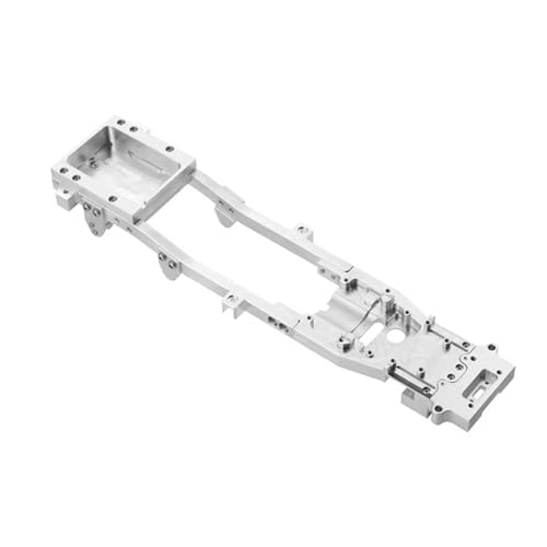 QOAKSDY RC Teile Für WPL D12 1/10 RC Drift Car DIY Upgrade Teile Zubehör 1 Stück CNC Metallkarosserie Für Chassis-Rahmenträger(Silver) von QOAKSDY