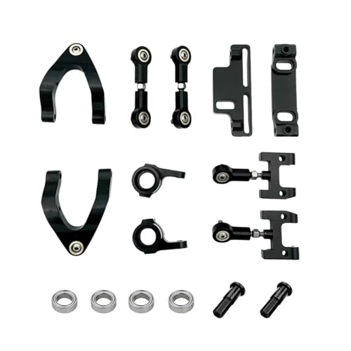 QOAKSDY RC Teile Für WPL D12 D42 Metall-Lenkschale Oben Unten Für Schwinge Für Sitz Lenkschieber Drehblock RC-Auto-Upgrade-Teile(Black) von QOAKSDY