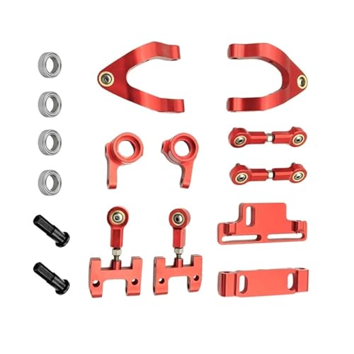QOAKSDY RC Teile Für WPL D12 D42 Metall-Lenkschale Oben Unten Für Schwinge Für Sitz Lenkschieber Drehblock RC-Auto-Upgrade-Teile(Red) von QOAKSDY