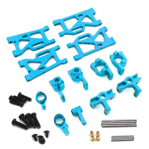 QOAKSDY RC Teile Für Wltoys 144001 144002 124017 124018 124019 1:14 RC Auto Metall Für Schwenkarm Lenkschale Hinterradbasis C Für Sitzsatz(Blue) von QOAKSDY