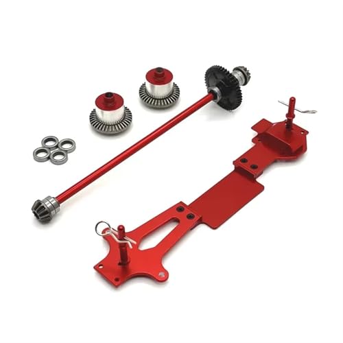 QOAKSDY RC Teile Für Wltoys 144001 144010 144016 144018 Für RIaarIo Metall Second Floor Board Differential Central Drive Shaft 1/14 rc Cars Parts(Red) von QOAKSDY
