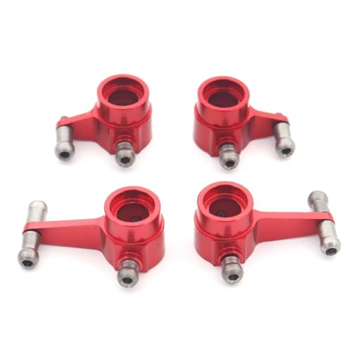 QOAKSDY RC Teile Für Wltoys 284131 K969 K979 K989 K999 P929 P939 1/28 RC Auto-Upgrade-Teile 4-teilige Metall-Lenkschale Vorne Und Hinten(Red) von QOAKSDY