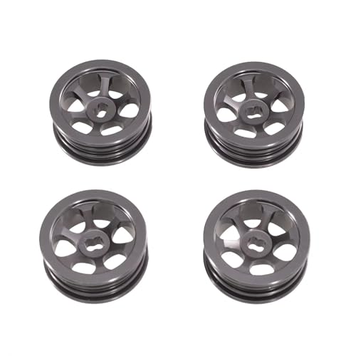 QOAKSDY RC Teile Für Wltoys K989 284131 284010 284161 1/28 Fernbedienung Auto Upgrade Zubehör Aluminium Legierung Rad Für Rallye Reifen(Gray) von QOAKSDY