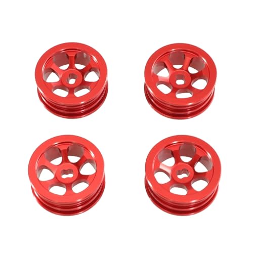 QOAKSDY RC Teile Für Wltoys K989 284131 284010 284161 1/28 Fernbedienung Auto Upgrade Zubehör Aluminium Legierung Rad Für Rallye Reifen(Red) von QOAKSDY