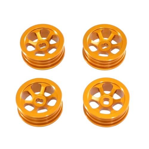 QOAKSDY RC Teile Für Wltoys K989 284131 284010 284161 1/28 Fernbedienung Auto Upgrade Zubehör Aluminium Legierung Rad Für Rallye Reifen(Yellow) von QOAKSDY