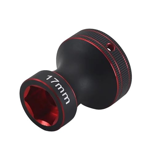 QOAKSDY RC Teile Für X-Maxx, Für Summit, Für E-Revo, Für Arrma, Für Dhk, Aluminiumlegierung, 17 Mm Rad-Sechskantmutter-Steckschlüssel-Werkzeug, 1/8 RC-Auto-LKW-Schiene(Red) von QOAKSDY