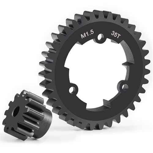 QOAKSDY RC Teile Für X-Maxx 8S 77086-4 6S 77076-4 1/5 RC Crawler Auto Upgrade Teile Stahl 1,5 M 35T Stirnrad 12T Ritzel Motor Getriebe von QOAKSDY