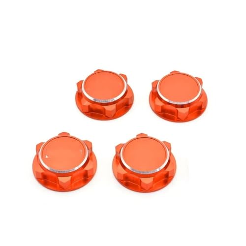 QOAKSDY RC Teile Für ZD Für Racing EX07 DBX07 1/7 1/8 RC Modellauto Upgrade-Teile Radabdeckung Metall 17 Mm Radnabe Sechskant-Reifenmuttern 8556(Orange) von QOAKSDY
