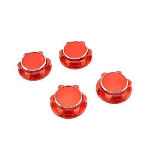QOAKSDY RC Teile Für ZD Für Racing EX07 DBX07 1/7 1/8 RC Modellauto Upgrade-Teile Radabdeckung Metall 17 Mm Radnabe Sechskant-Reifenmuttern 8556(Red) von QOAKSDY