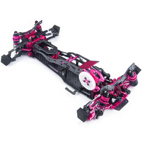 QOAKSDY RC Teile Kompatibel Mit 3Racing Für Sakura D5 MR Metallrahmen Für Chassis Mit Stoßdämpfern, Rädern, Riemenantrieb, 1/10 RC Drift Car von QOAKSDY