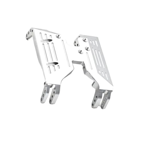 QOAKSDY RC Teile Kompatibel Mit Axial Für Capra UTB10 1/10 RC Crawler Autoteile, Metall Für Chassis, Unterfahrschutz, Mittelgetriebe, Getriebemontagebasis(Silver) von QOAKSDY