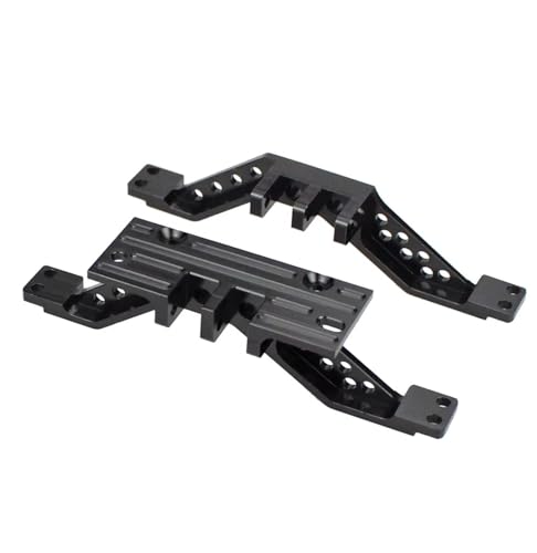 QOAKSDY RC Teile Kompatibel Mit Axial Für SCX10, Vorder- Und Hinterachsverstärkung, Halterungssatz Aus Aluminiumlegierung, 1/10 RC Crawler Car Upgrade-Zubehör(Black) von QOAKSDY