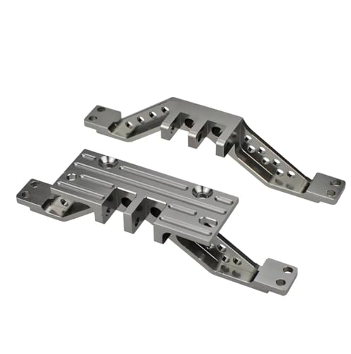 QOAKSDY RC Teile Kompatibel Mit Axial Für SCX10, Vorder- Und Hinterachsverstärkung, Halterungssatz Aus Aluminiumlegierung, 1/10 RC Crawler Car Upgrade-Zubehör(Gray) von QOAKSDY