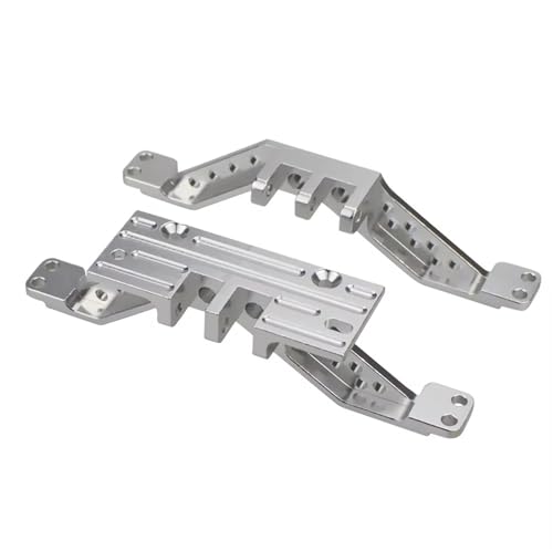 QOAKSDY RC Teile Kompatibel Mit Axial Für SCX10, Vorder- Und Hinterachsverstärkung, Halterungssatz Aus Aluminiumlegierung, 1/10 RC Crawler Car Upgrade-Zubehör(Silver) von QOAKSDY