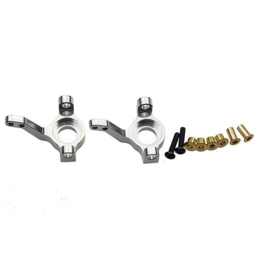 QOAKSDY RC Teile Kompatibel Mit Axial Für SCX10 1/10 RC Auto Upgrade Teile 1 Paar Aluminium Vorne Hinten Lenkblock Zubehör(Silver) von QOAKSDY