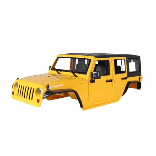 QOAKSDY RC Teile Kompatibel Mit Axial Für SCX10 90046 90047 Für RGT EX86100 Für Wrangler Für Rubicon Body Kit Hartplastik-Autogehäuse 1/10 RC Crawler Car(Yellow) von QOAKSDY