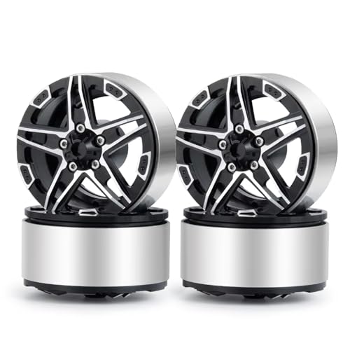 QOAKSDY RC Teile Kompatibel Mit Axial Für SCX10 CC01 D90 Für TRX4 1/10 RC Crawler Autoteile 1,9 Zoll Radnabe Aluminiumlegierung Beadlock-Radfelgen(4PCS) von QOAKSDY