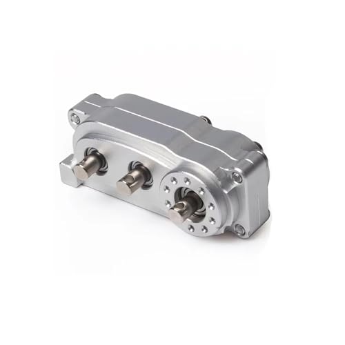 QOAKSDY RC Teile Kompatibel Mit Axial Für SCX10 Für Chassis-Präfix-Planetengetriebe, Metall-Verteilergetriebe Mit Rückwärtswelle, 1/10 RC Crawler(Silver) von QOAKSDY