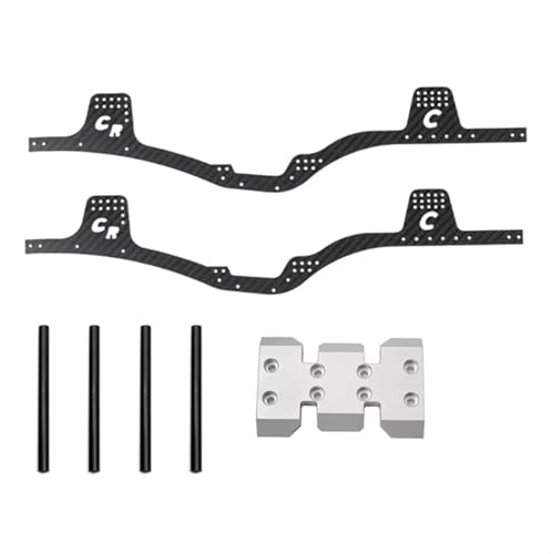 QOAKSDY RC Teile Kompatibel Mit Axial Für SCX10 I II III Für Capra 1/10 RC Crawler Autoteile Für LCG Für Chassis Kit Rahmenschiene Skid Plate Body Post(Silver) von QOAKSDY