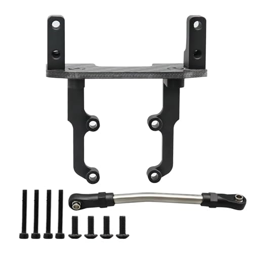 QOAKSDY RC Teile Kompatibel Mit Axial Für SCX10 II 90046 AR44 Metall-Servohalterungsständer Mit Lenkverbindung Für 1/10 RC Crawler Car Upgrade-Teile(Black) von QOAKSDY