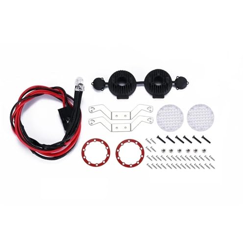 QOAKSDY RC Teile Kompatibel Mit Axial Für SCX10 III 1/10 RC Auto Upgrade-Zubehör 2 Stück Runde Fahrscheinwerferlampen Frontstoßstangenlicht(Red) von QOAKSDY
