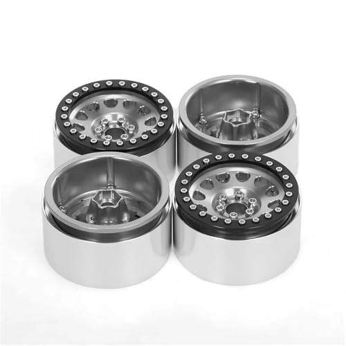QOAKSDY RC Teile Kompatibel Mit Axial Für SCX10 RR10 Für Wraith 90048 90018 Für Trxs Für TRX4 Für TRX-6 1/10 RC Für Rock Crawler 2.2 Beadlock-Radfelgen(Gray) von QOAKSDY