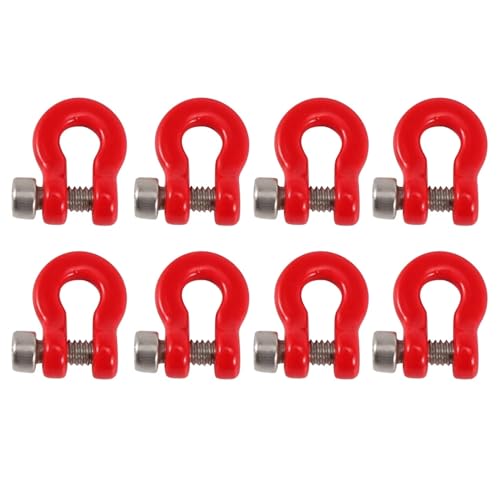 QOAKSDY RC Teile Kompatibel Mit Axial Für SCX24 1/24 RC Crawler Auto Upgrade Teile Zubehör 8Pcs Metall Stoßstange Anhänger Haken Abschleppen Schäkel Rettungs Haken von QOAKSDY