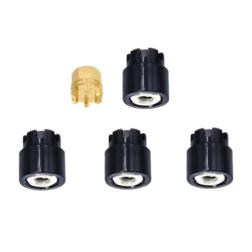 QOAKSDY RC Teile Kompatibel Mit Axial Für SCX24 Für Deadbolt Für Gladiator Für Bronco RC Car Crawler Upgrade-Teile 4 Stück M2 Radmuttern Kappenverriegelungsnaben(Black) von QOAKSDY