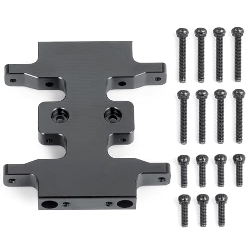 QOAKSDY RC Teile Kompatibel Mit Axial Für SCX24 Für Deadbolt Für JLU Für Gladiator Für Bronco Für Chassis-Unterfahrschutz-Getriebehalterung 1/24 RC-Auto(Black) von QOAKSDY