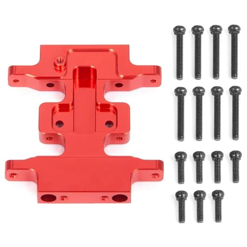 QOAKSDY RC Teile Kompatibel Mit Axial Für SCX24 Für Deadbolt Für JLU Für Gladiator Für Bronco Für Chassis-Unterfahrschutz-Getriebehalterung 1/24 RC-Auto(Red) von QOAKSDY
