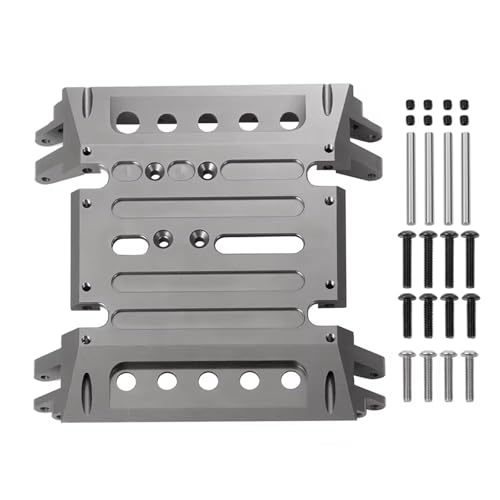 QOAKSDY RC Teile Kompatibel Mit Axial Für Wraith 90018 1/10 RC Crawler Auto Upgrade Teile Aluminium Für Chassis Unterfahrschutz Mitte Getriebe Halterung(Gray) von QOAKSDY