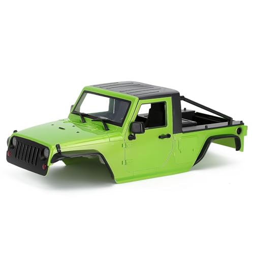 QOAKSDY RC Teile Kompatibel Mit Axial SCX10 SCX10 II 90046 Für Wrangler, 12,3 Zoll, 313 Mm Radstand Für Pickup-Karosserie, Zerlegter Bausatz, 1/10 RC Crawler Car(Green) von QOAKSDY