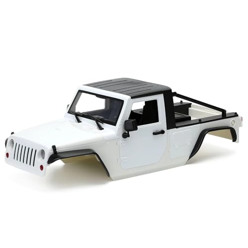 QOAKSDY RC Teile Kompatibel Mit Axial SCX10 SCX10 II 90046 Für Wrangler, 12,3 Zoll, 313 Mm Radstand Für Pickup-Karosserie, Zerlegter Bausatz, 1/10 RC Crawler Car(White) von QOAKSDY