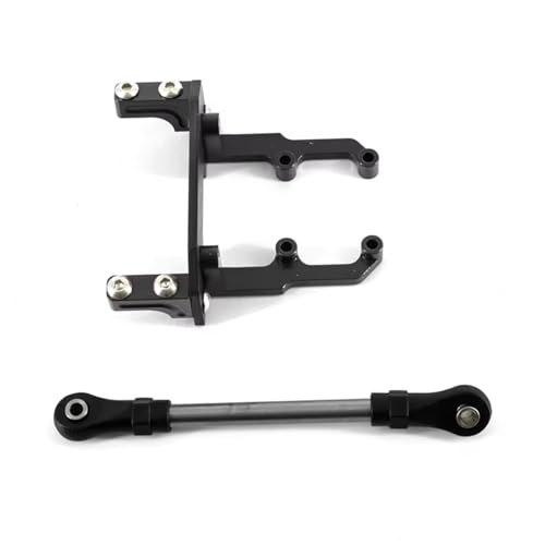 QOAKSDY RC Teile Kompatibel Mit Axial Scx10 90046 Ar44 Upgrades Teile Metallgehäuse Servohalterung Mit Lenkstange 1/10 RC Autozubehör(Black) von QOAKSDY