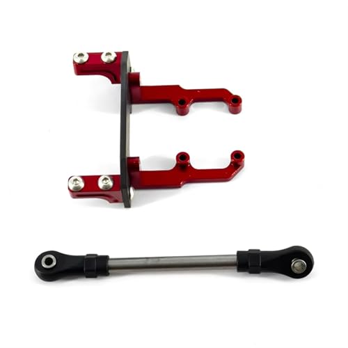 QOAKSDY RC Teile Kompatibel Mit Axial Scx10 90046 Ar44 Upgrades Teile Metallgehäuse Servohalterung Mit Lenkstange 1/10 RC Autozubehör(Red) von QOAKSDY
