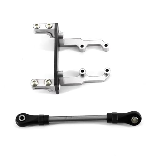 QOAKSDY RC Teile Kompatibel Mit Axial Scx10 90046 Ar44 Upgrades Teile Metallgehäuse Servohalterung Mit Lenkstange 1/10 RC Autozubehör(Silver) von QOAKSDY