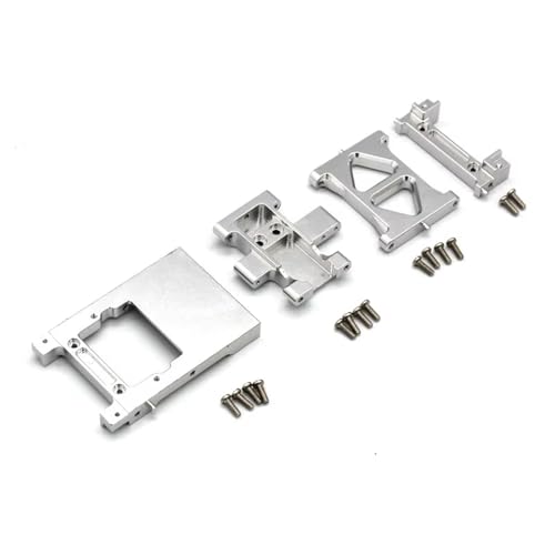 QOAKSDY RC Teile Kompatibel Mit FMS Fj Für Cruiser Für Katana V2 Für EAZYRC 1/18 RC Auto Lenkgetriebefach Getriebe Basisträger Hinterstange Für Sitz(Silver) von QOAKSDY