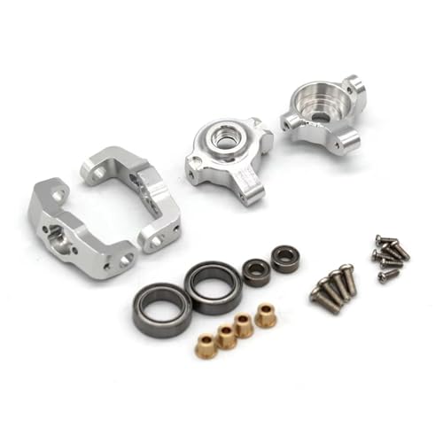 QOAKSDY RC Teile Kompatibel Mit FMS Für Fire Für Horse Für EAZYRC Für Thunder Für Storm 1/18 Ferngesteuertes Auto Metallzubehör C Für Sitzlenkungsschale(Silver) von QOAKSDY
